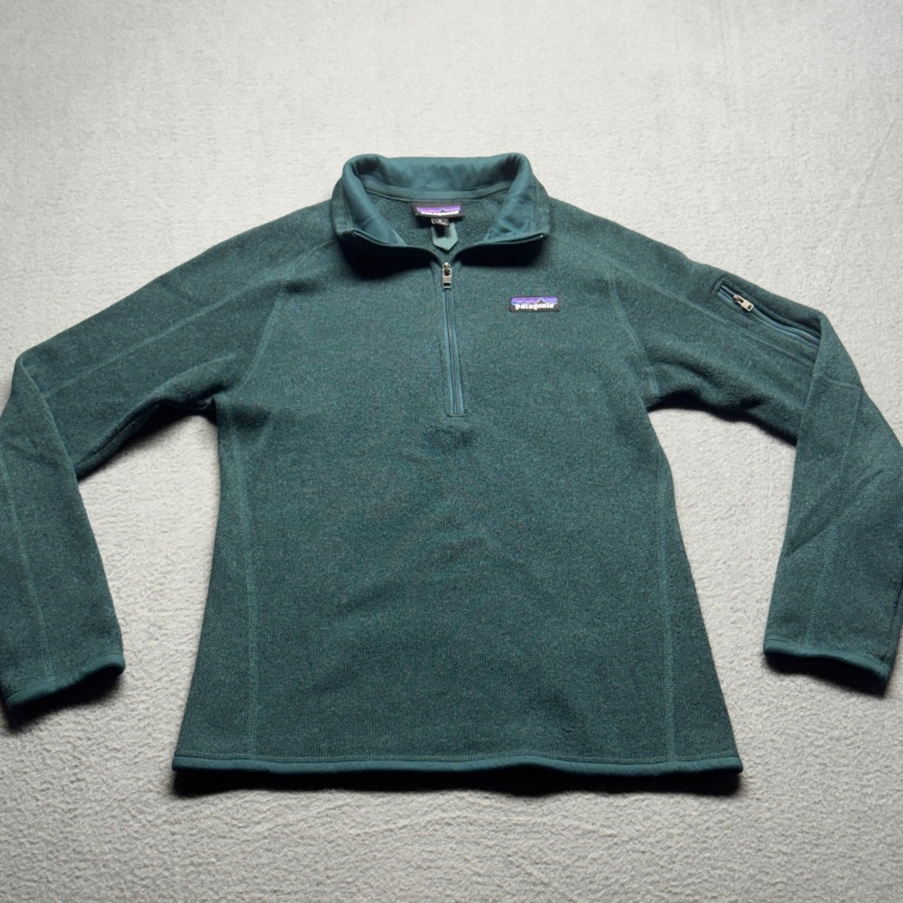 Patagonia Better Sweater 1/4 Zip Pullover Womens Small Green Fleece 25618 PIGR